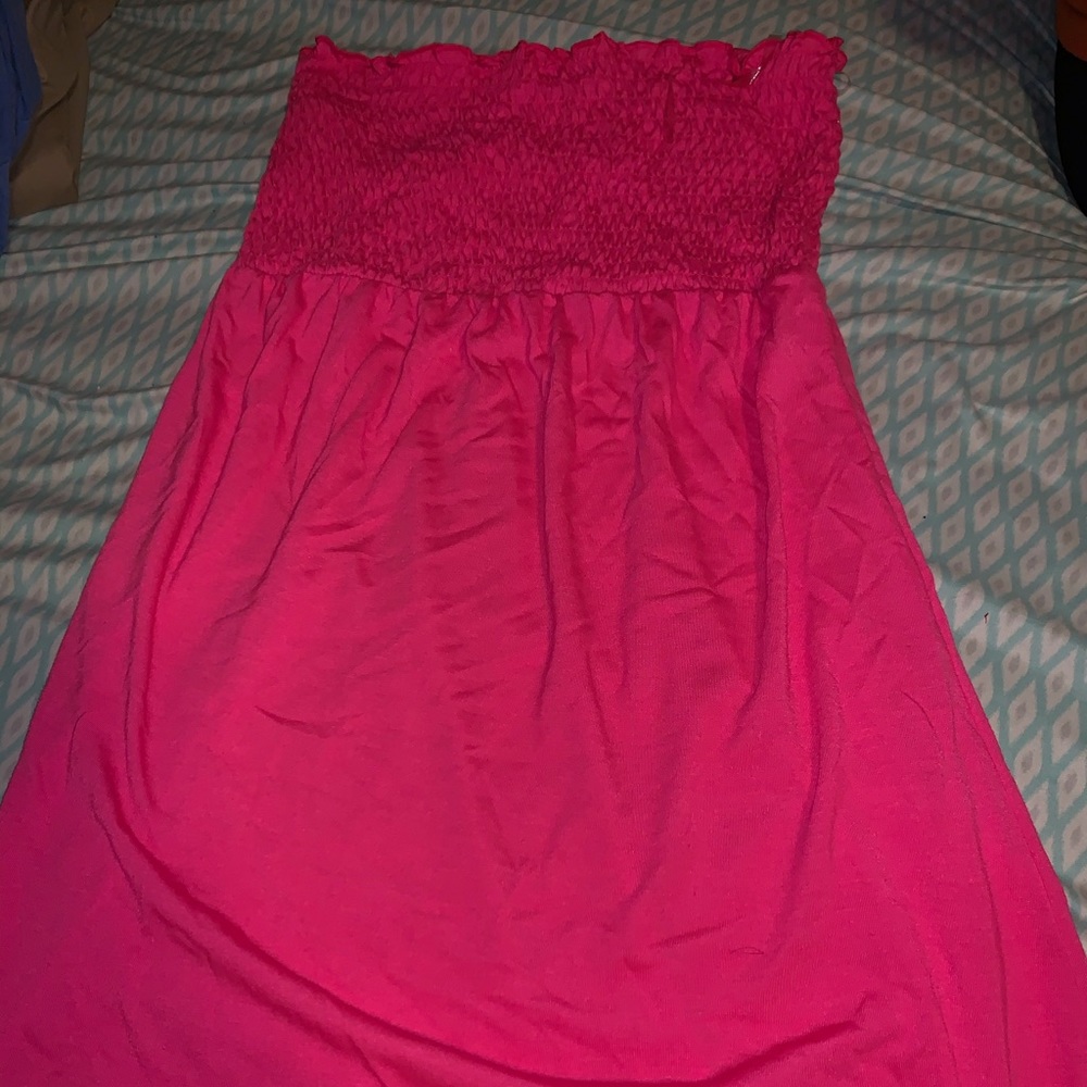 Pink strapless dress